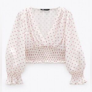 Zara polkadot cropped blouse